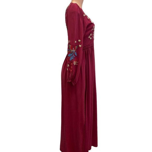 Johnny Was Mika Split Front Dress Rumba Red Small - Picture 4 of 9